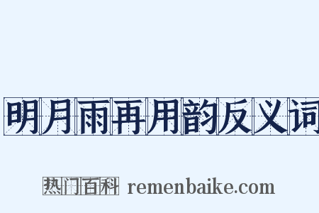 明月雨再用韵反义词是什么意思的图片